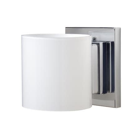 Besa Lighting Pogo Mini Sconce, Opal Glossy, Chrome Finish, 1x50W Halogen 1WS-718006-CR